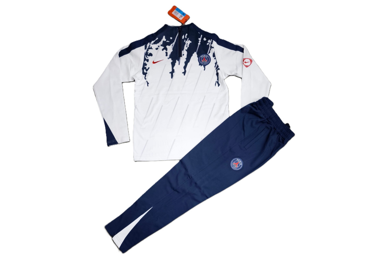 8431 Детски футболен екип тренировъчен Paris Saint Germain бяло синьо