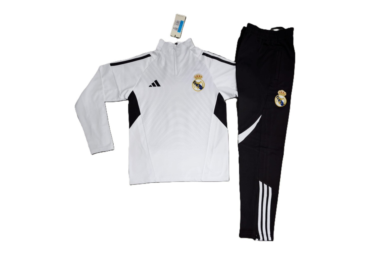 8429 Детски футболен екип тренировъчен Real Madrid бяло черно